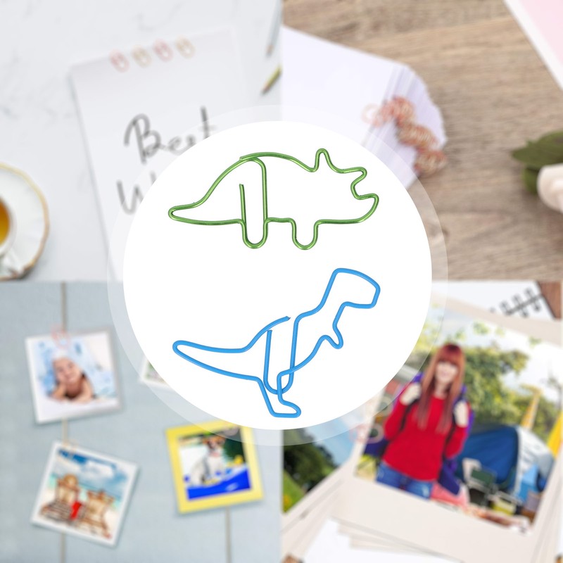 100 Pcs Shaped Paper Clips Hippo Dinosaur Shape Metal Cute