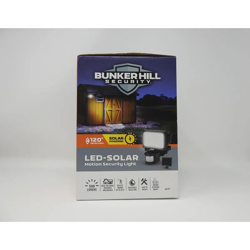 Bunker Hill Security Hill 500lm LED Solar Security Light, Black