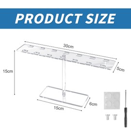 fuxunamz Glasses Stand for Multiple Glasses, Glasses Storage, Sunglasses Storage, Acrylic, 14 Lenses Can Be Displayed, Suitable for Desk, Bedroom, Transparent