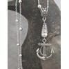 Anchor Handmade Necklace Sterling Chain White Accent
