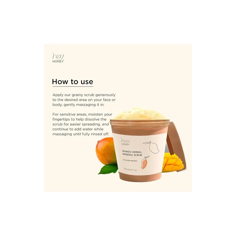 Hey Honey Skincare Mango Herbal Mineral Scrub Exfoliante De