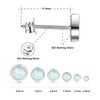 White Gold Plated Sterling Silver Opal Stud Earrings 3mm-8mm Options,