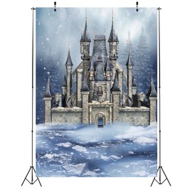 CORFOTO Fabric 6x8ft Fantasy Backdrop Theme Photography ICY ice and Snow fir Jungle Fairy Castle Background Newborn Child Birthday Party Room Tapestry Girl Adult Portrait Photoshoot Studio Props