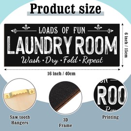 Yerliker Set of 5 Laundry Room Decor for Wall Laundry Room Sign Farmhouse Wooden 7 x 7 Inch Wash Dry Fold Repeat Signs Rustic Wall Art Decor for Bathroom Home (Multi Color, Large)