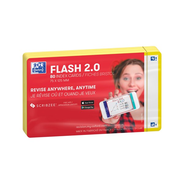 Oxford Flash Cards, Blank with Yellow Frame, 7.5 x 12.5