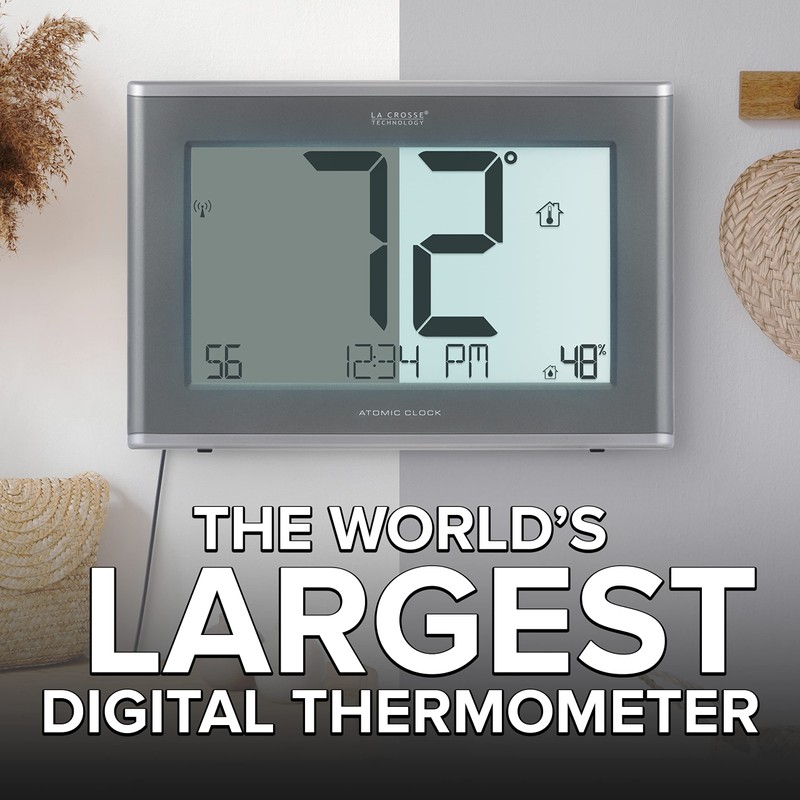 La Crosse Technology 513-21867-INT Extra-Large Slim Atomic Digital Clock with