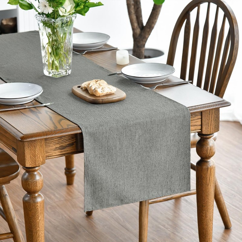 Artoid Mode Light Grey Table Runner, Autumn, Washable, Kitchen Dining