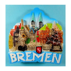 GCG 1660 Magnet Souvenir Bremen Town Musicians Fridge Magnet 7 x 7 x 2 cm City Figure Decoration