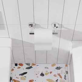 RARXTR Toilet Paper Holder Chrome SUS304 Stainless Steel Double Post Pivoting Polish Chrome Toilet Paper Roll Holder Wall Mounted Toilet Tissue Holder for Commercial Bathroom RV, Polished, 2 Pack