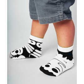 Ghost & Skeleton | Kids Crazy Mismatched Socks by Pals | Cool Spooky Designs for Boys or Girls | Non-Slip Sole | Kids Crew Socks (Ages 1-3)