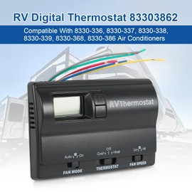 Upgrade RV Digital Thermostat 83303862 Replacement for Heat/Cool T-Stat Wall Thermostat Compatible with Coleman 83303362 Thermostat (Black)