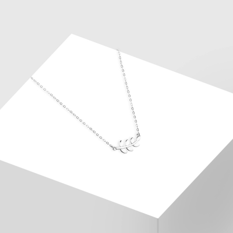 Sofia Milani - Women's Necklace 925 Silver - Leaf Pendant