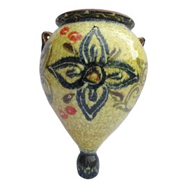 Cactus Canyon Ceramics Spanish Hand-Painted Orza Wall Flower Planter, Spanish Honey