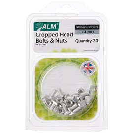 Alm Aluminium Cropped Head Nuts & Bolts (Pack 20) - GH003, Silver