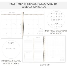 ZICOTO Beautiful Checkered 2025-2026 Monthly Planner and Calendar Book - To Do List Notebook That Easily Organizes Your Tasks to Boost Productivity - Runs From January 2025 Until December 2026