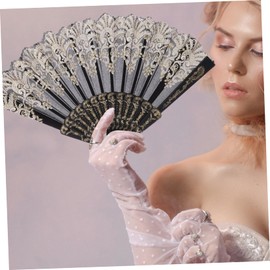 LIFKOME 3pcs Chinese Hand Fan Vintage Folding Fan Black Plastic Handheld Foldable Decorative for Wedding Birthday Celebrations