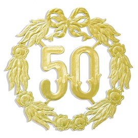 Kunze A013060501 Anniversary Number 50, Diameter 18 cm, Gold