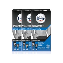 Hair Removal Cream for Men Men Veet Sensitive Skin 3.6 oz (103 g) & Aftercare Cream Underhair, 1.8 oz (50 g) x 3 Sets