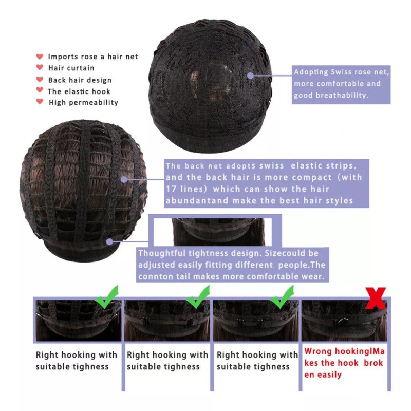 generic Wig Fashion Sintético Short De Pelo Natural Para Mujer