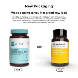  h.k Vitals Calcium Magnesium & Zinc (60 Tablets) | with Vitamin D3, Calcium Supplement for Women and Men | for Bone Health & Joint Support