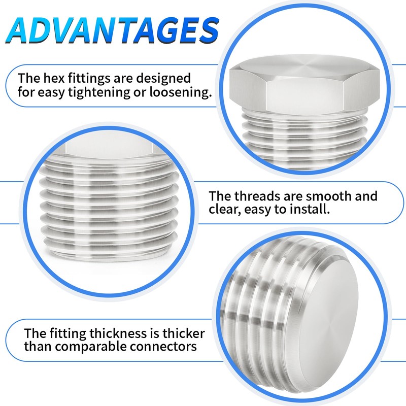 ChillWaves 304 Stainless Steel Pipe Fitting, Outer Hex Head Socket