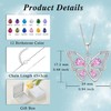 Rocayi Butterfly Necklace 925 Sterling Silver Pink Tourmaline Necklace October