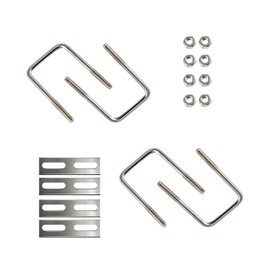 Aopin 18-8 Stainless Steel U-Bolt 1/4"(D) x 3/4"(W) X 2"(L) Boat Trailer Replacement U-Bolt with Accessories Nut, Baffle, Spring Release Washer.4Pcs