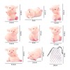 COACOM 8 Small Pig Ornaments with 1 Storage Bag Mini