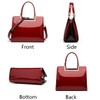 Rullar Women Top Handle Purse Satchel Patent PU Leather Handbag