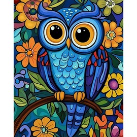 Natuyalo Paint by Numbers for Adults Beginner, Owl Acrylic Painting by Number Kits Animal DIY Art Craft Kits Suitable for Home Wall Decoration Frameless (16x20 Inch)