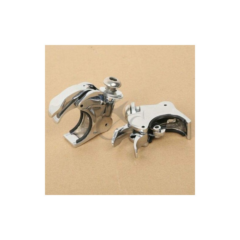 TCT-MT Windshield Windscreen 41mm Clamps Chrome Fit For Harley Wide