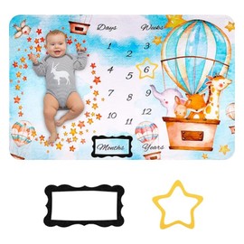 Tokaneit Monthly Blanket for Boys and Girls, Child Milestone Blanket Photo Blanket, Child Milestone Blanket, Blanket with Month, Gifts for Mothers and Children, Unisex, Soft, Thick, Large (100 x 150