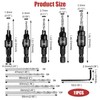 5Pcs Countersink Drill Bit Set Woodworking Chamfer Counter Hex Shank