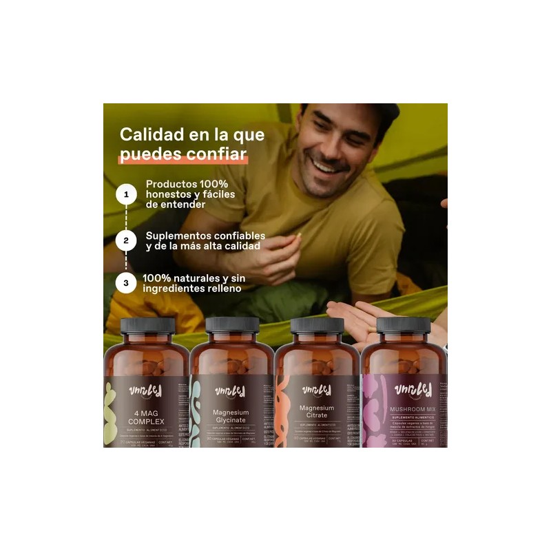 Citrato Magnesio Unruled Cápsulas Suplemento Vegano Sabor Unidades