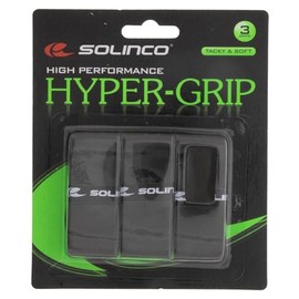 Solinco Hyper Extra Tacky Tennis Over Grip Black 3 Pack