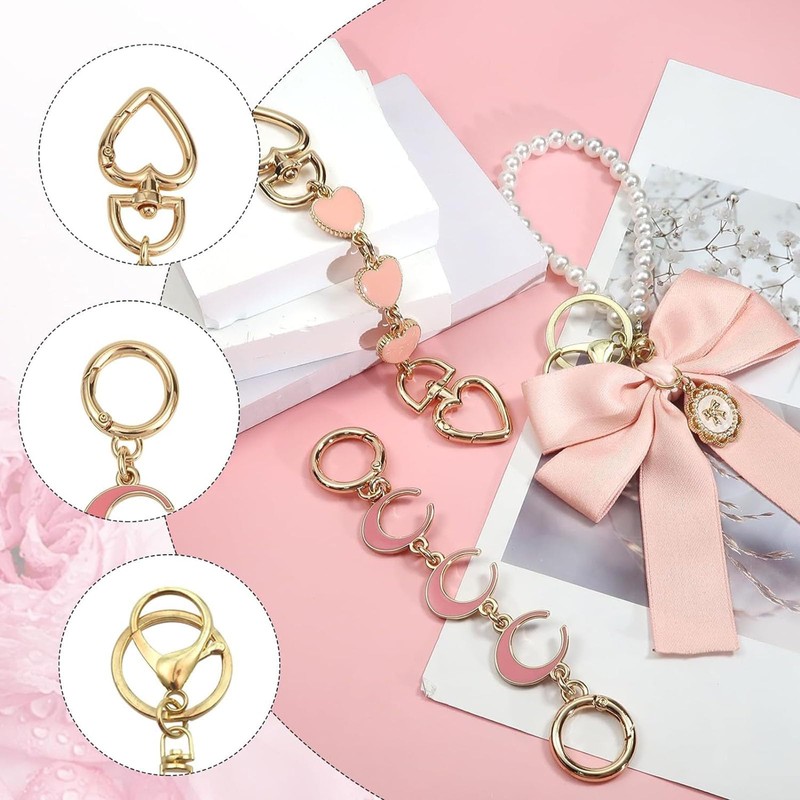 Oaiyeie 3PCS Bag Extension Bow Keychain Kits, Bag Strap Extenders,