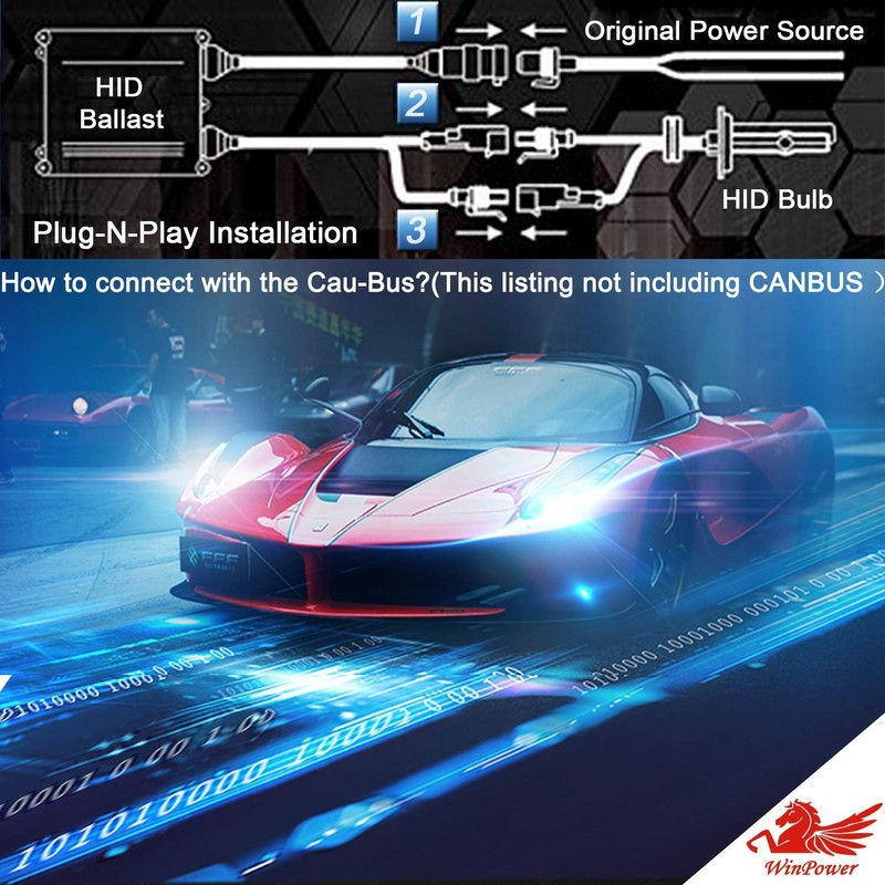 Winpower HID Xenon Bulb x2, H11/H8/H9