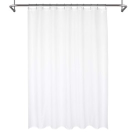 Mrs Awesome Waterproof Fabric Shower Curtain Liner, Suction Cups Included, Machine Washable Cloth Shower Curtain for Bathroom, 72 x 72 inch, White