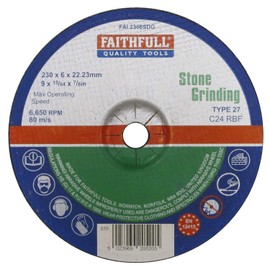 Faithfull FAI2306SDG Stone Grinding Disc Depressed Centre 230 x 6 x 22.23