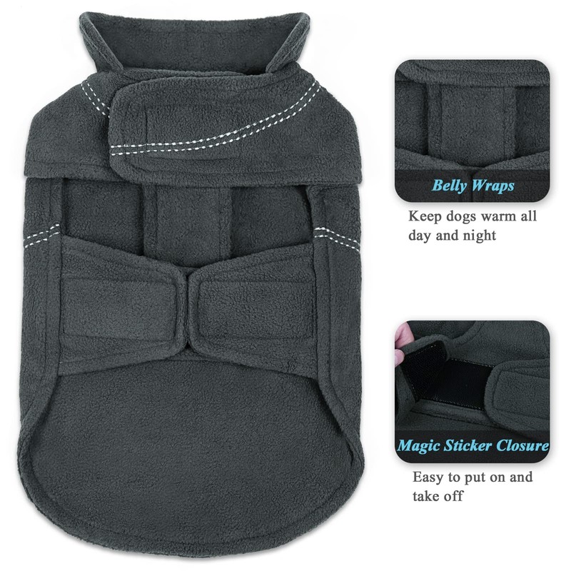 VIVAGLORY Softpad Dog Fleece Vest, Dog Fleece Jacket for Fall