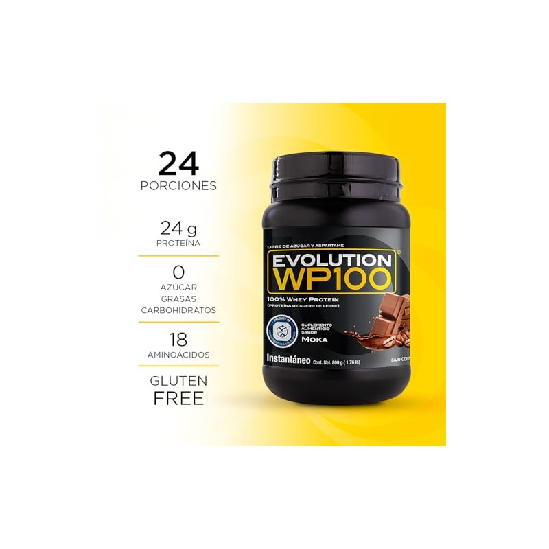 EVOLUTION, Protena de Suero de Leche, WP100, Whey Protein, 18