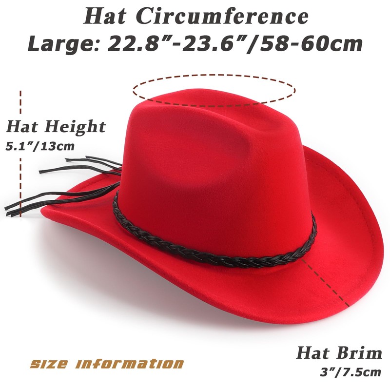 DRESHOW Cowboy Hat for Men Women Classic Western Wide Brim