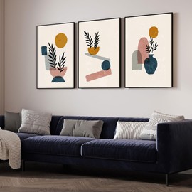 VTRXEG Abstrakte Leinwandbild,abstrakte Orange Kunstdrucke Auf Leinwand Modern Minimalismus Poster Set, Für Wohnzimmer Schlafzimmer Wand Dekorative Bilder Ohne Rahmen (3x30x40cm,Orange-3)