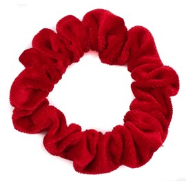 Mytoptrendz® 2 Pcs Kids Skinny Hair Scrunchies Plain Velvet Small Hair Ties Pony Bands for Thin Hair Girls Women Hair Accessories (Red)