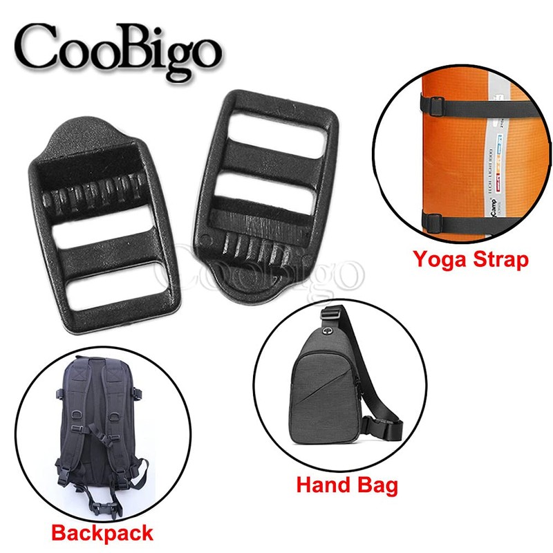 CooBigo 25 Pack 1/2"(12mm) Webbing Plastic Ladder Lock Buckle Black