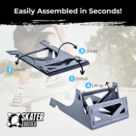 SkaterTrainer 折り紙スケートボードスタンドとポータブルスケートディスプレイ ブラック