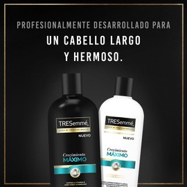 Tresemmé Shampoo sin parabenos y sin colorantes Crecimiento Máximo con cafeína y vitamina B 715 ml