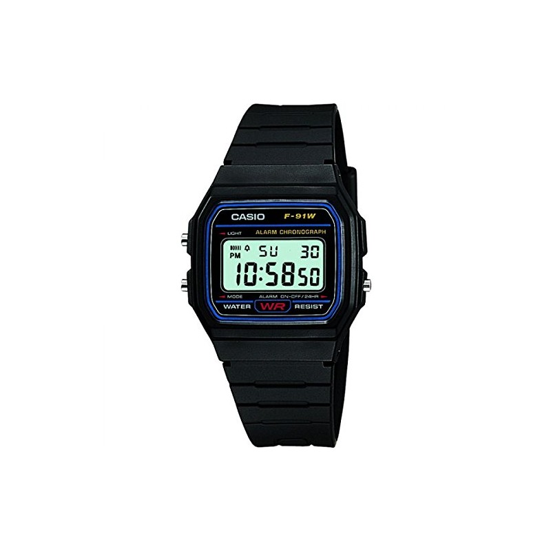 CASIO Unisex ErwachseneArmbanduhr Digital Quarz Harz F-91W-1YER