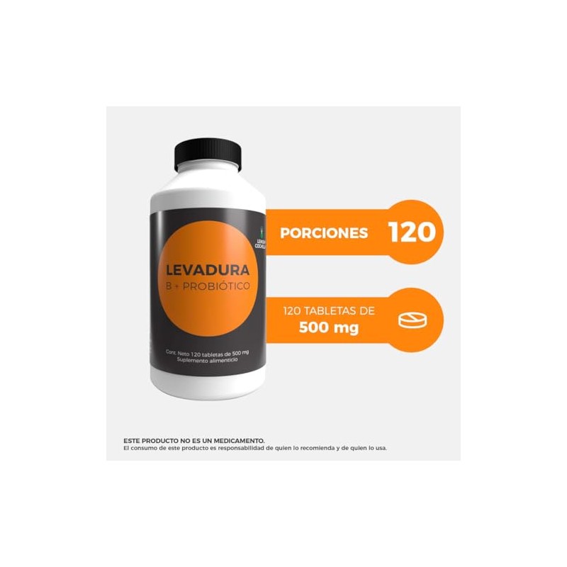 Levadura + B + Probioticos - Suplemento alimenticio 120 tabletas