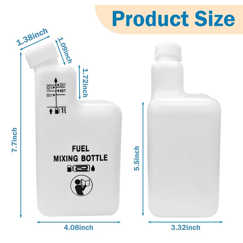 2 Stroke Engines Oil Fuel Mixing Bottle for Lawnmower Brush